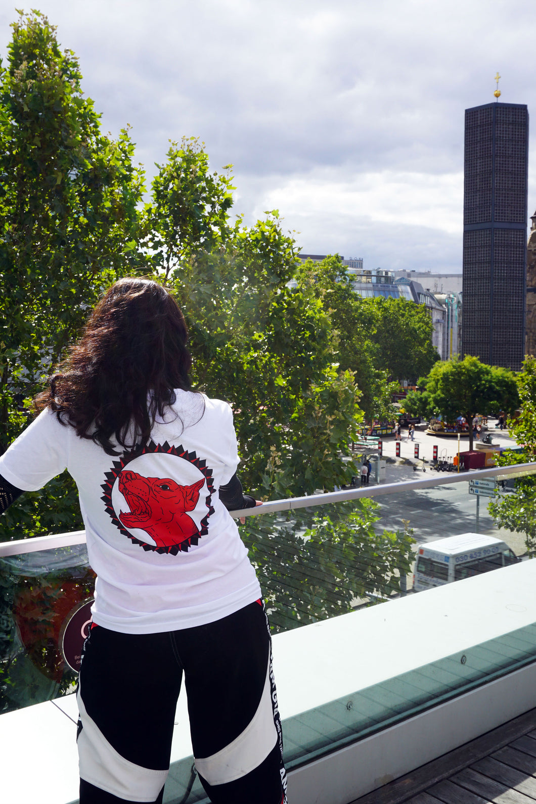 Red Doberman Shirt in White